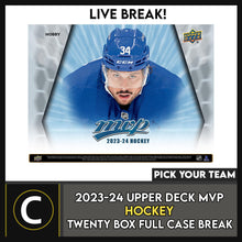 Load image into Gallery viewer, 2023-24 UPPER DECK MVP HOCKEY 20 BOX  (FULL CASE) BREAK #H2001 - PICK YOUR TEAM