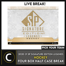 Load image into Gallery viewer, 2020-21 SIGNATURE LEGENDS HOCKEY 4 BOX (HALF CASE) BREAK #H3070 - PICK YOUR TEAM