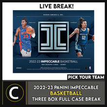 Load image into Gallery viewer, 2022-23 PANINI IMPECCABLE BASKETBALL 3 BOX BREAK #B957 - PICK YOUR TEAM