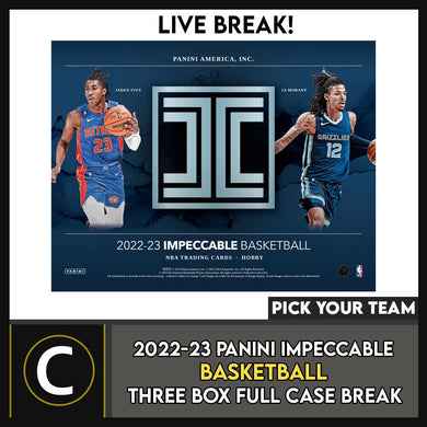 2022-23 PANINI IMPECCABLE BASKETBALL 3 BOX BREAK #B957 - PICK YOUR TEAM