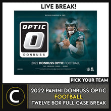 Load image into Gallery viewer, 2022 DONRUSS OPTIC FOOTBALL 12 BOX (FULL CASE) BREAK #F1167 - PICK YOUR TEAM