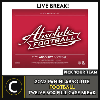 2023 PANINI ABSOLUTE FOOTBALL 12 BOX (FULL CASE) BREAK #F3066 - PICK YOUR TEAM
