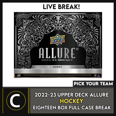 2022-23 UPPER DECK ALLURE HOCKEY 18 BOX (FULL CASE) BREAK #H3088 - PICK YOUR TEAM