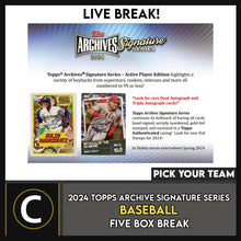 Load image into Gallery viewer, 2024 TOPPS ARCHIVE SIGNATURE SERIES ACTIVE BASEBALL 5 BOX BREAK #A3132 - PICK YOUR TEAM