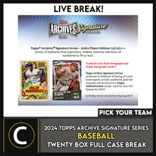 Load image into Gallery viewer, 2024 TOPPS ARCHIVE SIGNATURE SERIES ACTIVE BASEBALL 20 BOX (FULL CASE) BREAK #A3130 - PICK YOUR TEAM