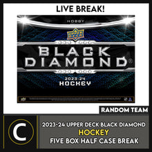 Load image into Gallery viewer, 2023-24 UPPER DECK BLACK DIAMOND HOCKEY 5 BOX (HALF CASE) BREAK #H3161 - RANDOM TEAM