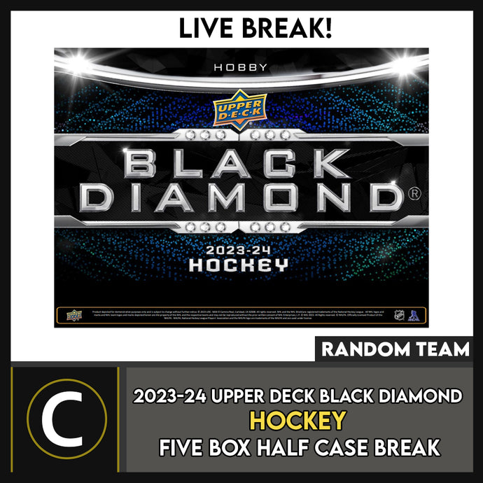 2023-24 UPPER DECK BLACK DIAMOND HOCKEY 5 BOX (HALF CASE) BREAK #H3161 - RANDOM TEAM