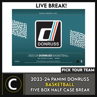 2023-24 DONRUSS BASKETBALL 5 BOX (HALF CASE) BREAK #B3044 - PICK YOUR TEAM