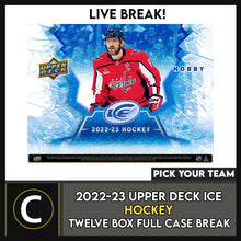 Load image into Gallery viewer, 2022-23 UPPER DECK ICE HOCKEY 12 BOX (FULL CASE) BREAK #H3096 - PICK YOUR TEAM