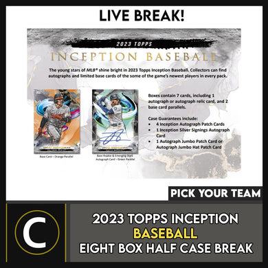 2023 TOPPS INCEPTION BASEBALL 8 BOX (HALF CASE) BREAK #A3083 - PICK YOUR TEAM