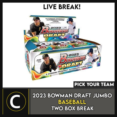2023 BOWMAN DRAFT JUMBO BASEBALL 2 BOX BREAK #A3089 - PICK YOUR TEAM