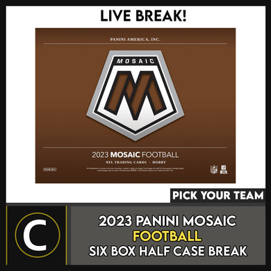 2023 PANINI MOSAIC FOOTBALL 6 BOX (HALF CASE) BREAK #F3021 - PICK YOUR TEAM