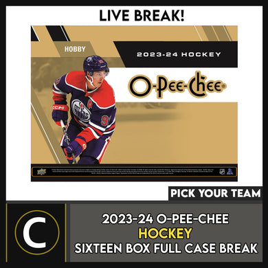 2023-24 O-PEE-CHEE HOCKEY 16 BOX (FULL CASE) BREAK #H3136 - PICK YOUR TEAM