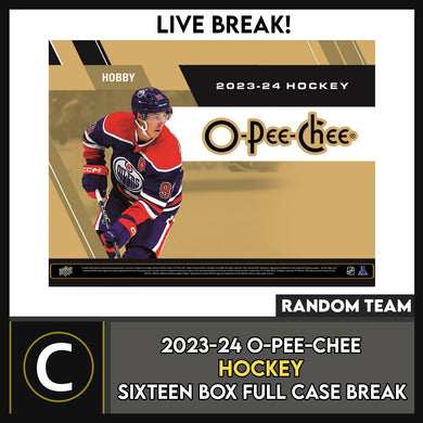 2023-24 O-PEE-CHEE HOCKEY 16 BOX (FULL CASE) BREAK #H3121 - RANDOM TEAM