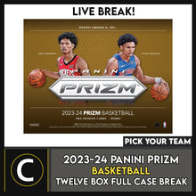 Load image into Gallery viewer, 2023-24 PANINI PRIZM BASKETBALL 12 BOX (FULL CASE) BREAK #B3048 - PICK YOUR TEAM
