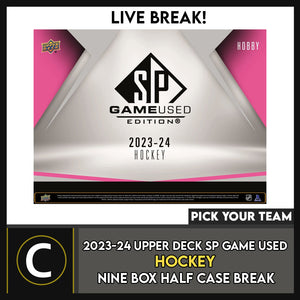 2023-24 UPPER DECK SP GAME USED HOCKEY 9 BOX (HALF CASE) BREAK #H3195 - PICK YOUR TEAM