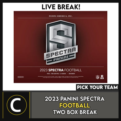 2023 PANINI SPECTRA FOOTBALL 2 BOX BREAK #F3087 - PICK YOUR TEAM