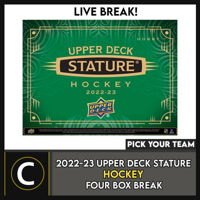 2022-23 UPPER DECK STATURE HOCKEY 4 BOX BREAK #H3052 - PICK YOUR TEAM
