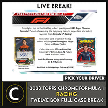 Load image into Gallery viewer, 2023 TOPPS CHROME FORMULA 1 RACING 12 BOX (FULL CASE) CASE BREAK #N3002 - PICK YOUR DRIVER