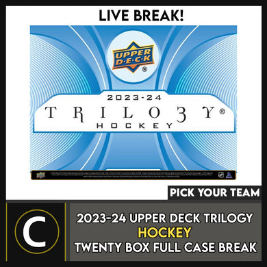2023-24 UPPER DECK TRILOGY HOCKEY 20 BOX (FULL CASE) BREAK #H3105 - PICK YOUR TEAM