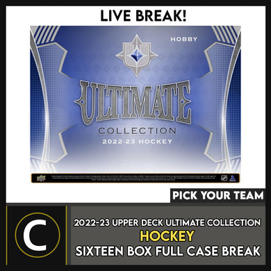 2022-23 UPPER DECK ULTIMATE COLLECTION HOCKEY 16 BOX (FULL CASE) BREAK #H3216 - PICK YOUR TEAM