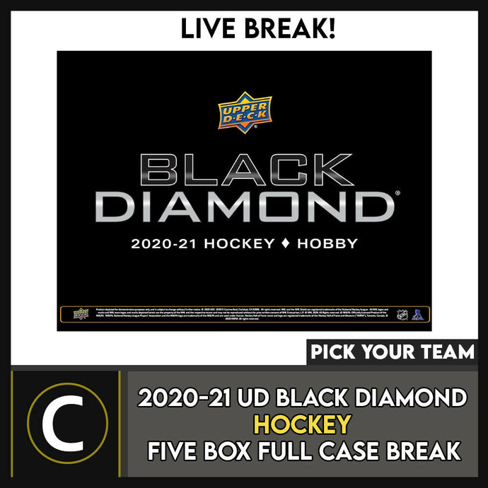 2020-21 UPPER DECK BLACK DIAMOND HOCKEY 5 BOX CASE BREAK #H1189 - PICK YOUR TEAM
