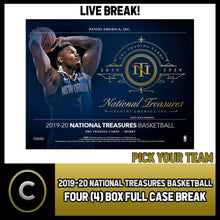 Load image into Gallery viewer, 2019-20 NATIONAL TREASURES BASKETBALL 4 BOX (CASE) BREAK #B368 - PICK YOUR TEAM