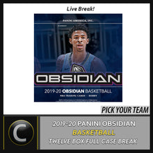 Load image into Gallery viewer, 2019-20 PANINI OBSIDIAN BASKETBALL 12 BOX FULL CASE BREAK #B435 - PICK YOUR TEAM