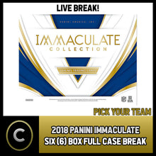 Load image into Gallery viewer, 2018 PANINI IMMACULATE FOOTBALL 6 BOX (FULL CASE) BREAK #F458 - PICK YOUR TEAM