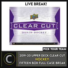 Load image into Gallery viewer, 2019-20 UPPER DECK CLEAR CUT 15 BOX (FULL CASE) BREAK #H1169 - PICK YOUR TEAM