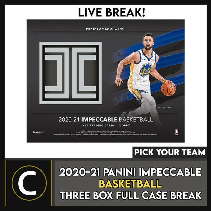 2020-21 PANINI IMPECCABLE BASKETBALL 3 BOX CASE BREAK #B657 - PICK YOUR TEAM
