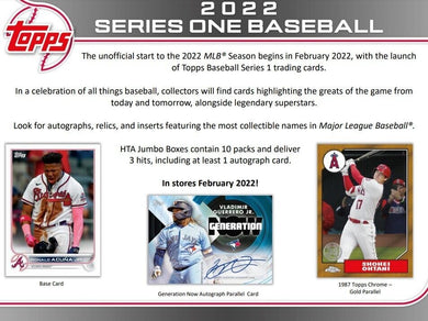 2022 Topps Series 1 Jumbo Baseball Sealed Hobby Box - Free Shipping