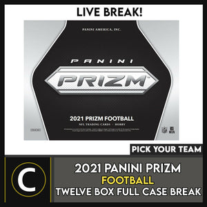 2021 PANINI PRIZM FOOTBALL 12 BOX (FULL CASE) BREAK #F906 - PICK YOUR TEAM