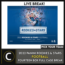 Load image into Gallery viewer, 2022 ROOKIES &amp; STARS FOOTBALL 14 BOX (FULL CASE) BREAK #F1111 - PICK YOUR TEAM