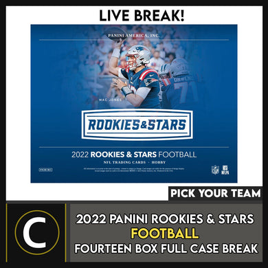 2022 ROOKIES & STARS FOOTBALL 14 BOX (FULL CASE) BREAK #F1111 - PICK YOUR TEAM