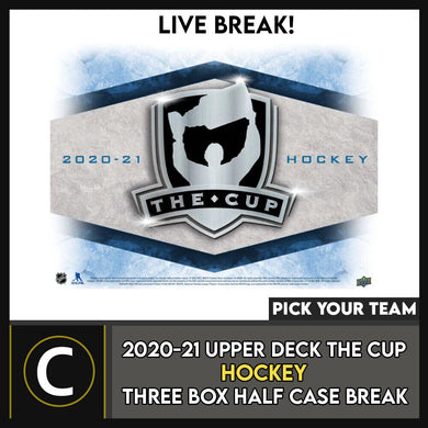 2020-21 UPPER DECK THE CUP HOCKEY 3 BOX HALF CASE BREAK #H1522 - PICK YOUR TEAM