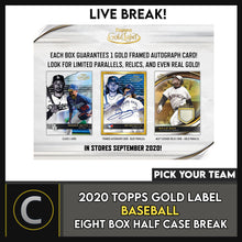 Load image into Gallery viewer, 2020 TOPPS GOLD LABEL BASEBALL 8 BOX (HALF CASE) BREAK #A1726 - PICK YOUR TEAM