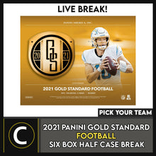 Load image into Gallery viewer, 2021 PANINI GOLD STANDARD FOOTBALL 6 BOX HALF CASE BREAK #F750 - PICK YOUR TEAM