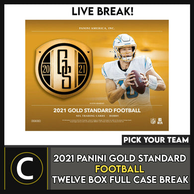 2021 PANINI GOLD STANDARD FOOTBALL 12 BOX FULL CASE BREAK #F749 - PICK YOUR TEAM