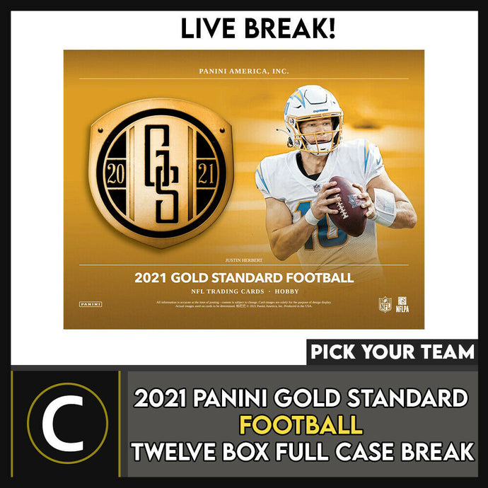 2021 PANINI GOLD STANDARD FOOTBALL 12 BOX FULL CASE BREAK #F749 - PICK YOUR TEAM