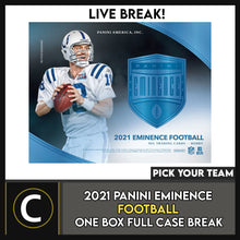 Load image into Gallery viewer, 2021 PANINI EMINENCE FOOTBALL 1 BOX (FULL CASE) BREAK #F964 - PICK YOUR TEAM
