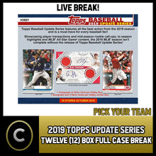 Load image into Gallery viewer, 2019 TOPPS UPDATE SERIES BASEBALL 12 BOX FULL CASE BREAK #A588 - PICK YOUR TEAM