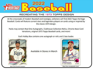 2022 Topps Heritage Baseball Sealed Hobby Box - Free Shipping