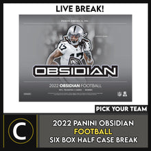 Load image into Gallery viewer, 2022 PANINI OBSIDIAN FOOTBALL 6 BOX (HALF CASE) BREAK #F1127 - PICK YOUR TEAM