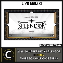 Load image into Gallery viewer, 2025-26 UPPER DECK SPLENDOR HOCKEY 3 BOX (HALF CASE) BREAK #H3838 - PICK YOUR TEAM