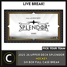 Load image into Gallery viewer, 2025-26 UPPER DECK SPLENDOR HOCKEY 6 BOX (FULL CASE) BREAK #H3837 - PICK YOUR TEAM