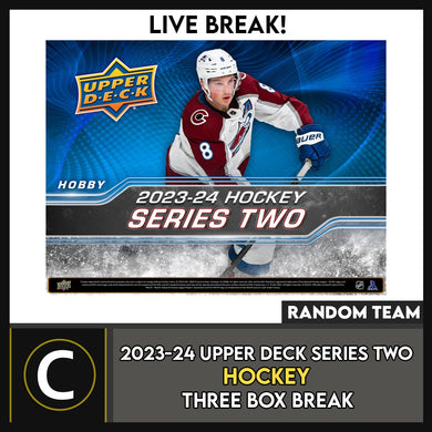 2023-24 UPPER DECK SERIES 2 HOCKEY 3 BOX BREAK #H3200 - RANDOM TEAM