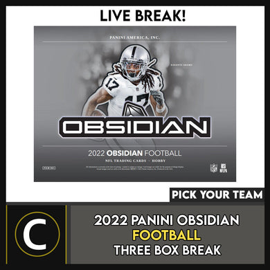 2022 PANINI OBSIDIAN FOOTBALL 3 BOX BREAK #F1157 - PICK YOUR TEAM