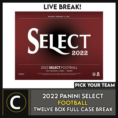 2022 PANINI SELECT FOOTBALL 12 BOX (FULL CASE) BREAK #F1179 - PICK YOUR TEAM