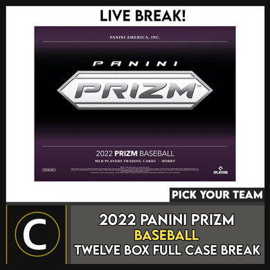 2022 PANINI PRIZM BASEBALL 12 BOX (FULL CASE) BREAK #A3047 - PICK YOUR TEAM